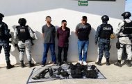Fuerzas de Seguridad detienen en Fresnillo a tres probables generadores de violencia; traían armas y equipo táctico