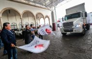 Envía Zacatecas ayuda humanitaria a Guerrero; Gobernador David Monreal y Sara Hernández dan banderazo de salida a las unidades